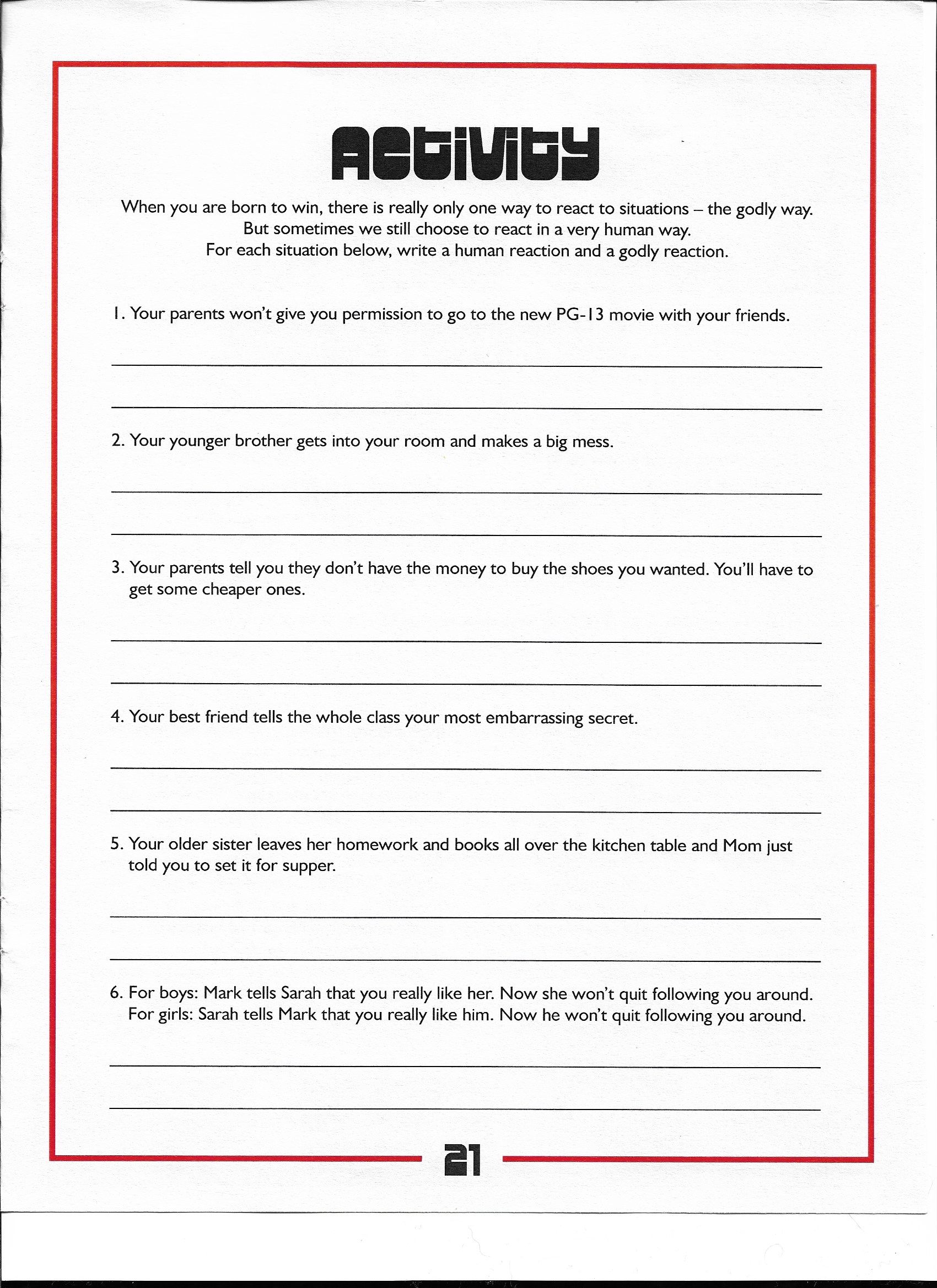Activity Page