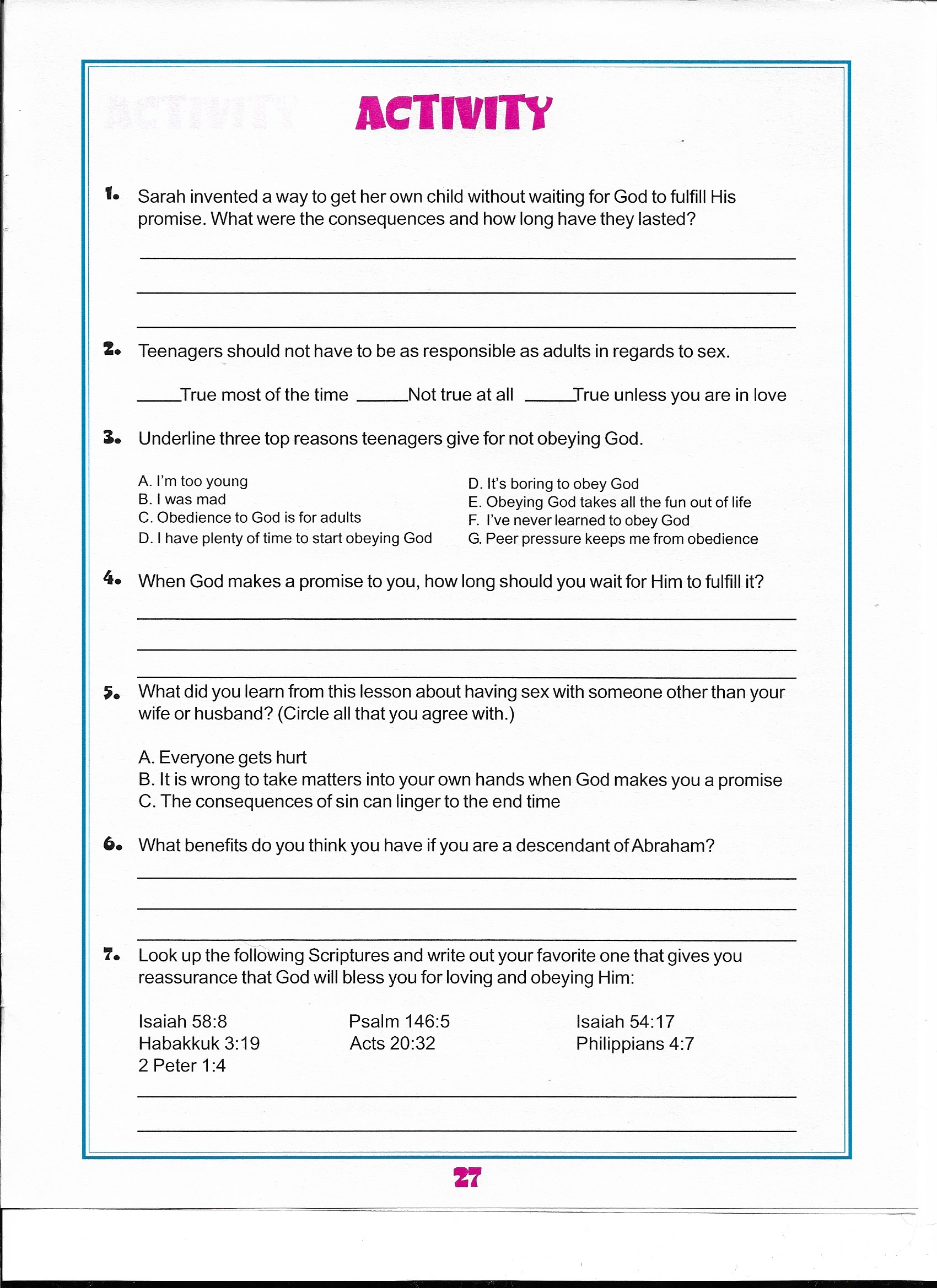 Activity Page