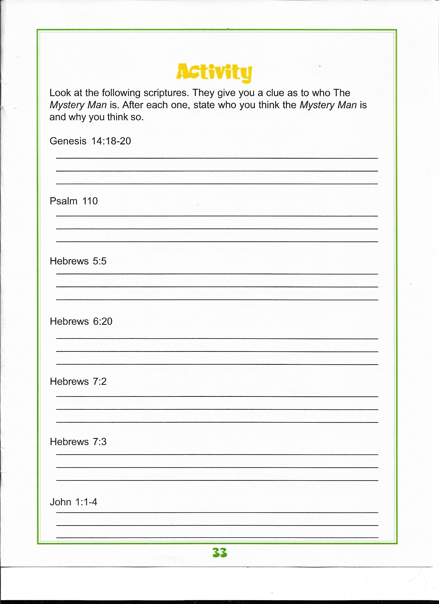 Activity Page