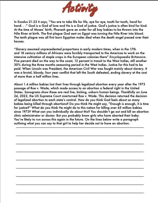 Activity Page